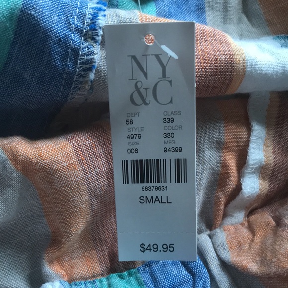 NY&C Soho Street thin linen summer pants Brand New elastic waist Size Small - Picture 5 of 10